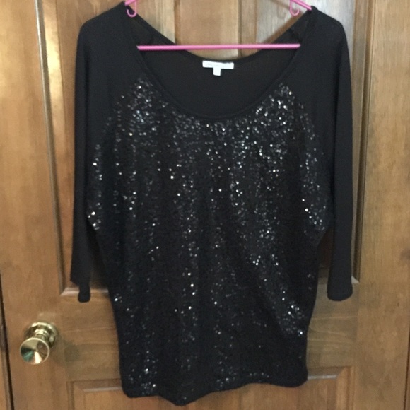 Charlotte Russe Tops - Sequined 3/4 Sleeve Top