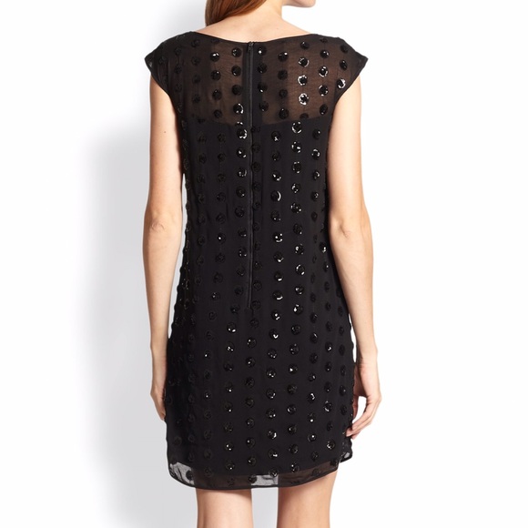 Milly Carla Black Sequin Dot Dress Size 6 - Picture 2 of 4