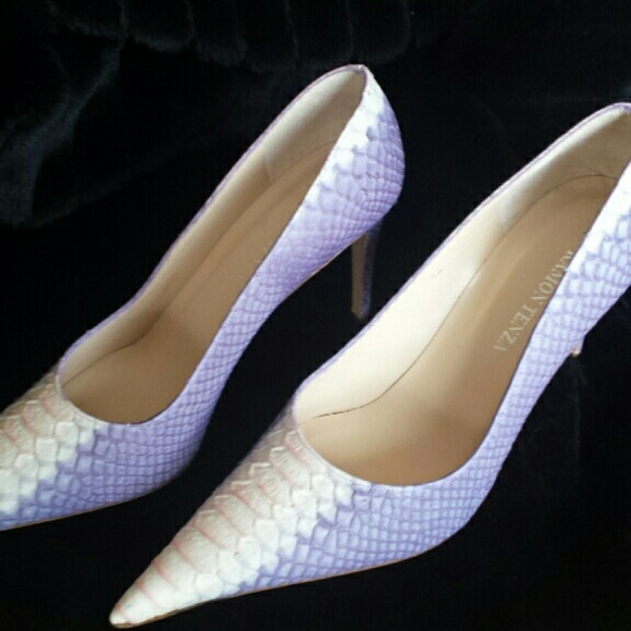 Ramon Tenza Designer Snakeskin Purple Ombre Heels