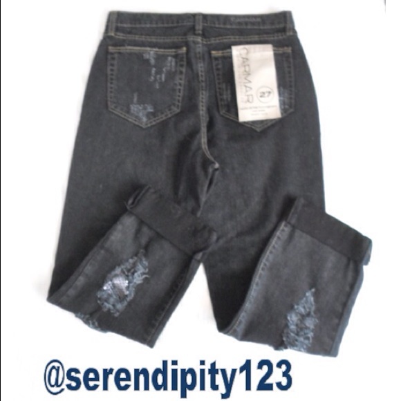 LF Stores Carmar Sequin Patch Baggy Jeans 27 NWT - Picture 3 of 4