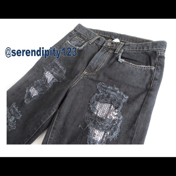 LF Stores Carmar Sequin Patch Baggy Jeans 27 NWT - Picture 4 of 4