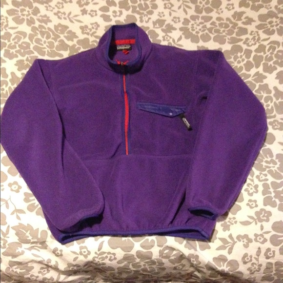 Patagonia Sweaters - Purple and red Patagonia pull over half zip up