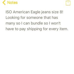 ISO American eagle jeans