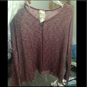 Blue pepper loose long sleeve top