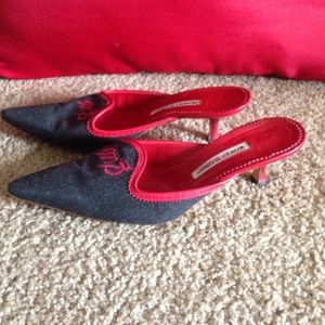 Manolo Blahnik Jean Embroided Mules