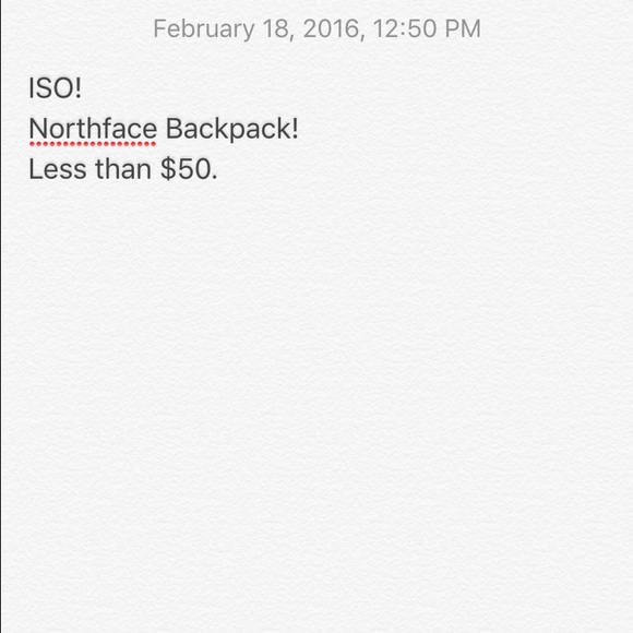 ISO Northface Backpack!