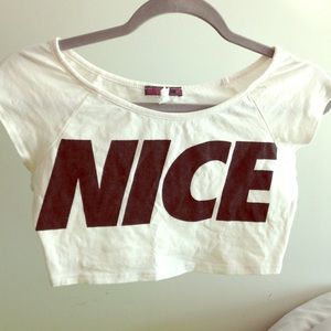 White tight crop top