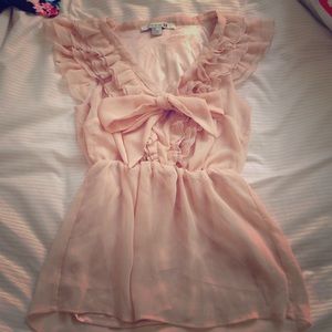 Champagne ruffled Blouse