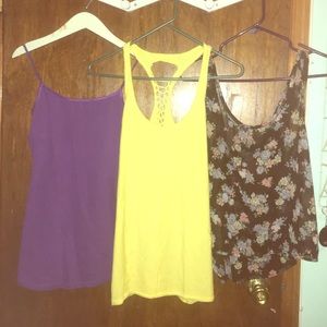 BUNDLE of three tank tops all with a unique design