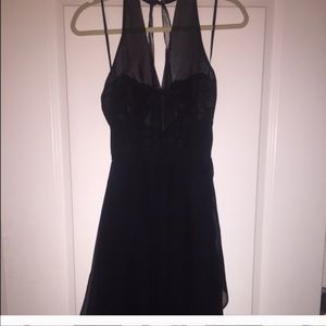 Black special occasion dress.