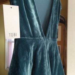 Teal velvet Tobi dress