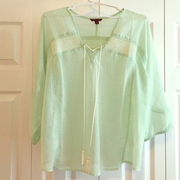 Mint green chevron blouse AEO
