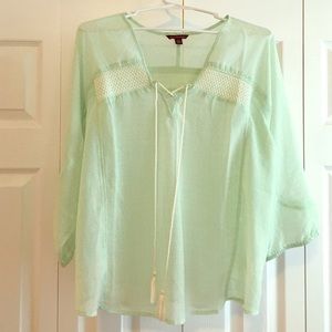 Mint green chevron blouse AEO