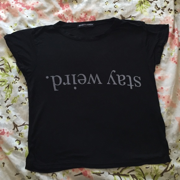 Brandy Melville "Stay Weird" crop top