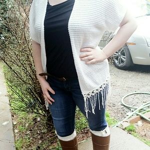Ivory Fringe Cardigan