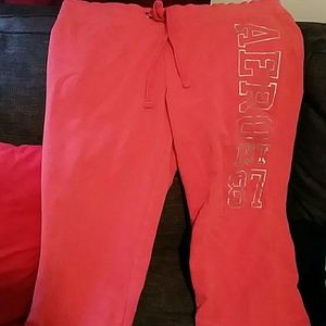 Coral neon pink sweatpants