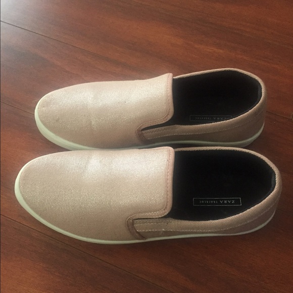 Zara metallic pink slip on