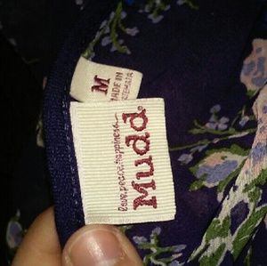 Long sleve blue floral shirt