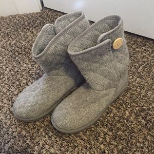 Grey Quilted Ugg Boots