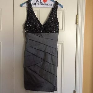 Gorgeous steel gray mini dress