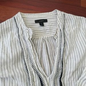 J. Crew Striped Cotton Blouse (Size 4/S)