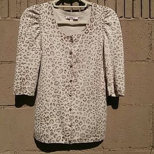 Rebecca Taylor 3/4 Sleeve Silk Cashmere Cardigan