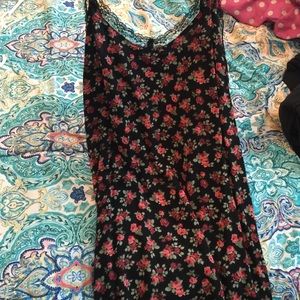 black and rose print dress from F21