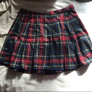 Plaid Pleated Mini Skirt