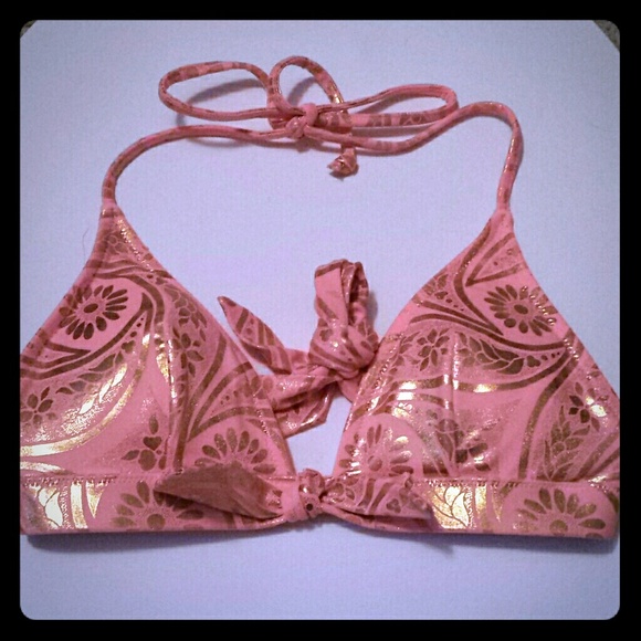 Small Victoria's Secret Coral and Gold Swim Top