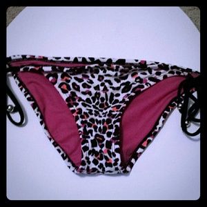 Medium Pink and Black Cheetah Swim Bottoms
