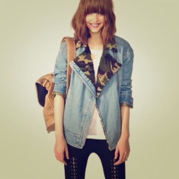 Jean Jacket with Camo Fleece