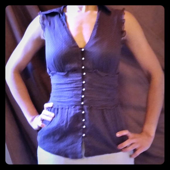 Zara Brown button down top