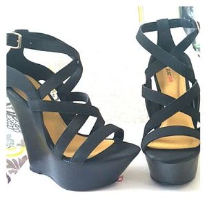 Just Fab Black Wedge