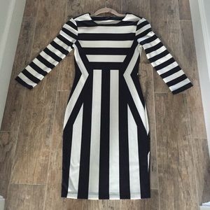 Stripped black and white dress