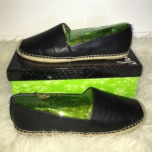 Sam Edelman Black Leather Espadrilles