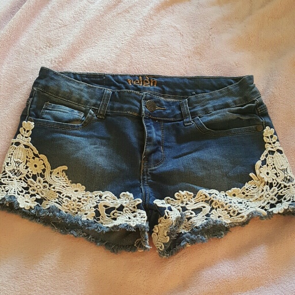 Reign lace and denim shorts