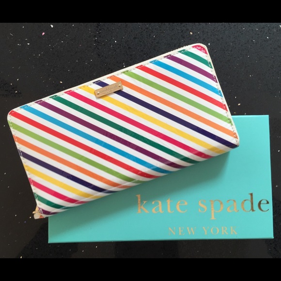 NEW w/tags Kate Spade Rainbow Striped Lacey Wallet