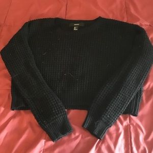 Cropped black sweater
