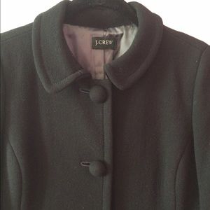 J. Crew Black Wool Blend Dress Coat