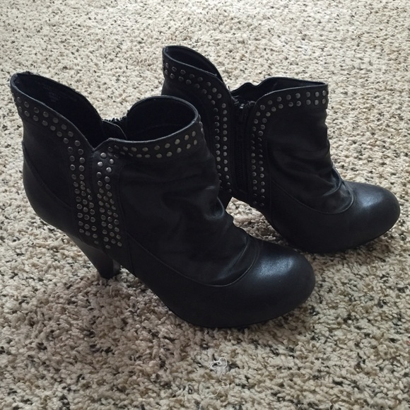 Black studded ankle boots