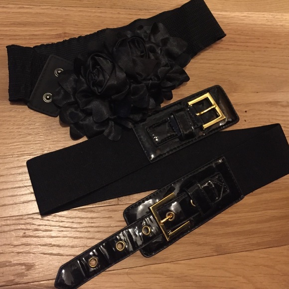 Two Black stretchy belts