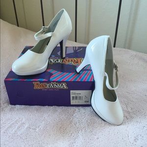 Perfect Dapper Days Patent White heels Size 6