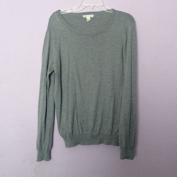 Gray Scoop Neck Sweater