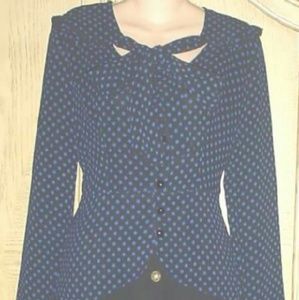Black with blue poka dot blazer