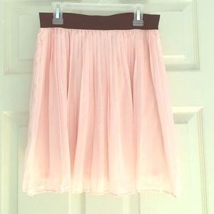 Pale Pink Pleated Chiffon Skirt