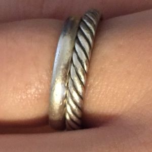 Two david Yurman simple stack silver rings