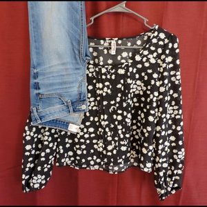 Long Sleeve Mid crop & jeans