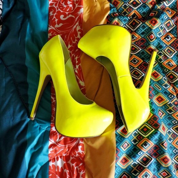 Neon yellow heels