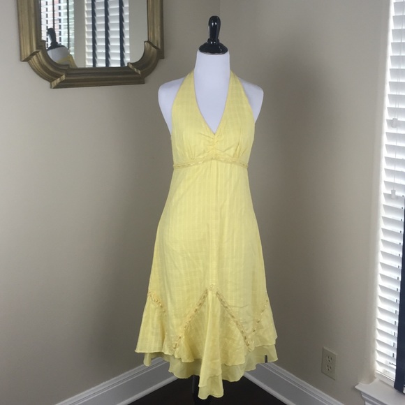 BILLABONG Yellow Halter Dress in VGUC Size 5