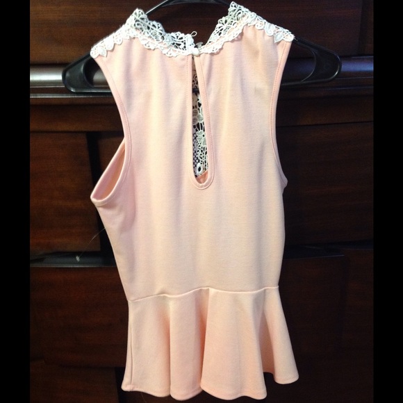 Charlotte Russe pink peplum shirt - Picture 2 of 2